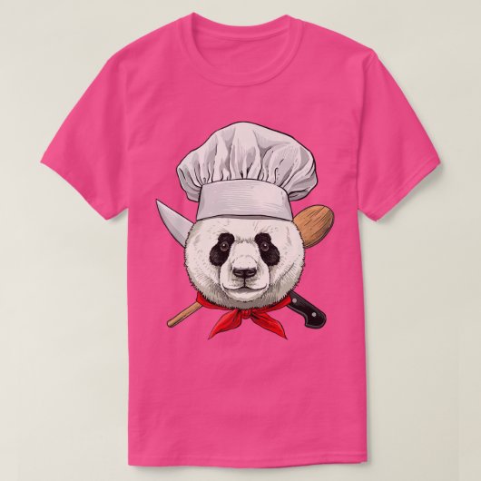 T-shirt Panda Chef Faune Panda Ours Animal, Lov Cuisine (Design devant)
