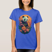 T-shirt Panda chinois au coucher du soleil avec fleurs mig (Devant)