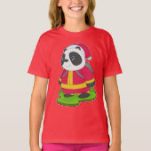 T-shirt Panda Christmas Fire (Devant)