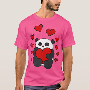 T-shirt Panda Coeur - Bébé Panda Ours avec Coeurs Pandas P