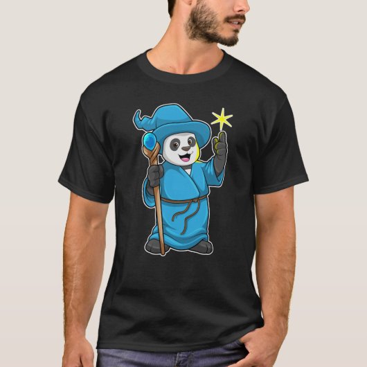 T-shirt Panda comme Assistant avec baguette magique (Devant)