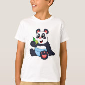 T-shirt Panda comme bébé avec Bambus (Devant)