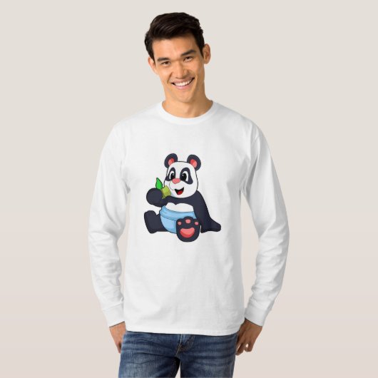 T-shirt Panda comme bébé avec Bambus (Devant entier)