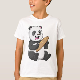 T-shirt Panda comme boulanger avec pain