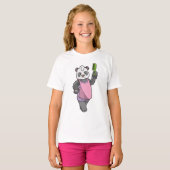 T-shirt Panda comme coiffeur avec peigne (Devant entier)