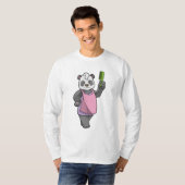 T-shirt Panda comme coiffeur avec peigne (Devant entier)