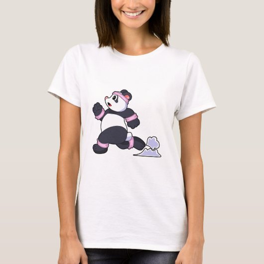 T-shirt Panda comme coureur à la course (Devant)