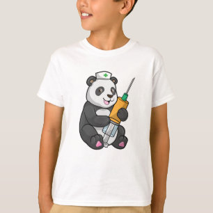 T-shirt Panda comme infirmière avec seringue