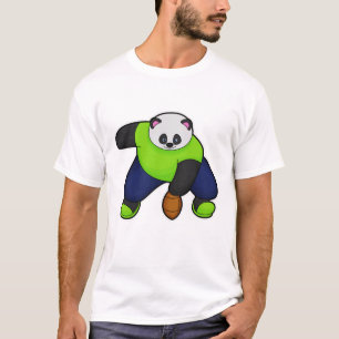 T-shirt Panda comme joueur de football avec football