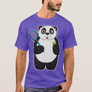 T-shirt Panda comme joueur de tennis avec raquette de tenn
