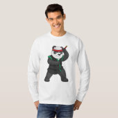 T-shirt Panda comme Ninja en costume (Devant entier)