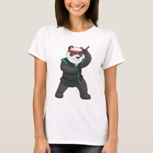 T-shirt Panda comme Ninja en costume