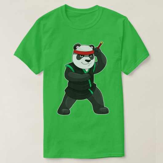 T-shirt Panda comme Ninja en costume (Design devant)