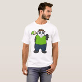 T-shirt Panda comme peintre avec pinceau (Devant entier)