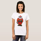 T-shirt Panda comme pompier avec tuyau (Devant entier)