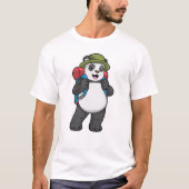 T-shirt Panda comme randonneur avec sac à dos (Devant)