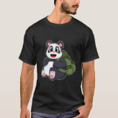 T-shirt Panda comme randonneur avec sac à dos (Devant)