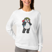 T-shirt Panda comme randonneur avec sac à dos (Devant)