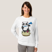 T-shirt Panda coureur avec Écarf (Devant entier)