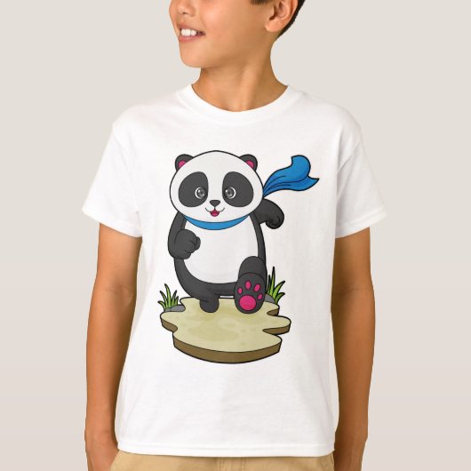 T-shirt Panda coureur avec Écarf (Devant)