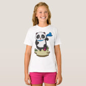 T-shirt Panda coureur avec Écarf (Devant entier)