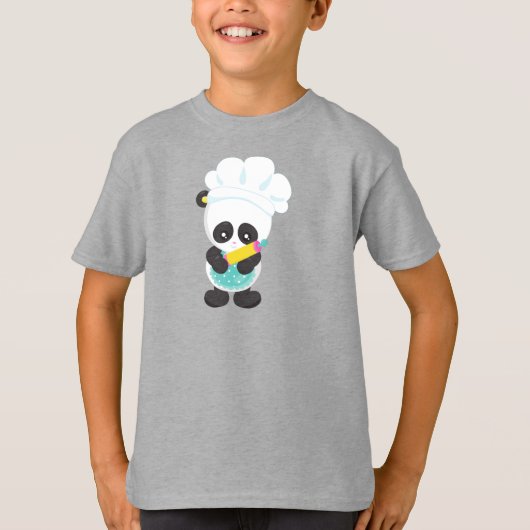 T-shirt Panda cuisine, Panda Cuisson, Tablier, Épingle (Devant)