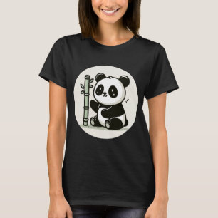 T-shirt Panda Cute Avec Bambou
