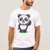 T-shirt Panda Cute Donner Des Pouces, Drôle Caricature Pan (Devant)