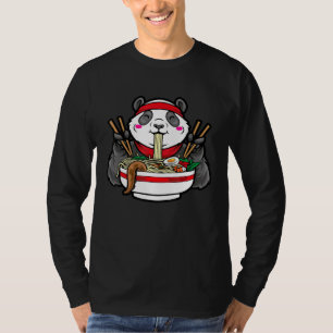 T-shirt Panda Cute Manger Des Nouilles