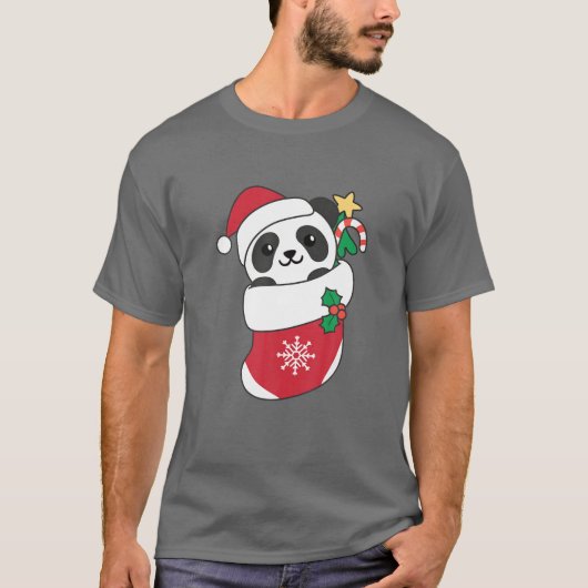 T-shirt Panda Cute Pour Noël Panda (Devant)