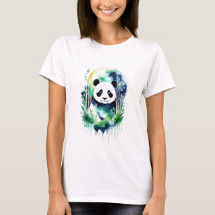 T-shirt Panda dans une culture cosmique de bambou