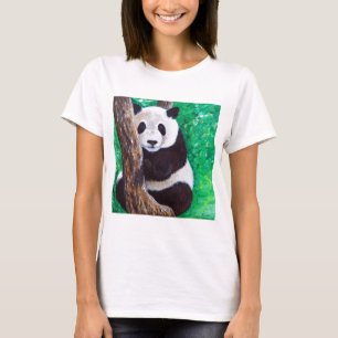 T-shirt Panda dans une peinture d'arbre