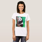 T-shirt Panda dans une peinture d'arbre (Devant entier)