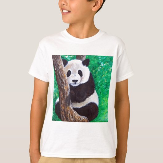 T-shirt Panda dans une peinture d'arbre (Devant)