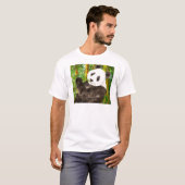 T-shirt Panda d'aquarelle mignonne dans la forêt de Bamboo (Devant entier)