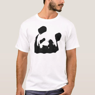 T-shirt Panda d'art noir blanc