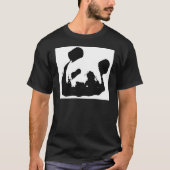 T-shirt Panda d'art noir blanc (Devant)
