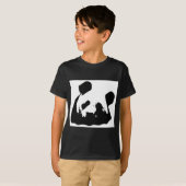 T-shirt Panda d'art noir blanc (Devant entier)