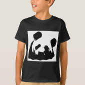 T-shirt Panda d'art noir blanc (Devant)