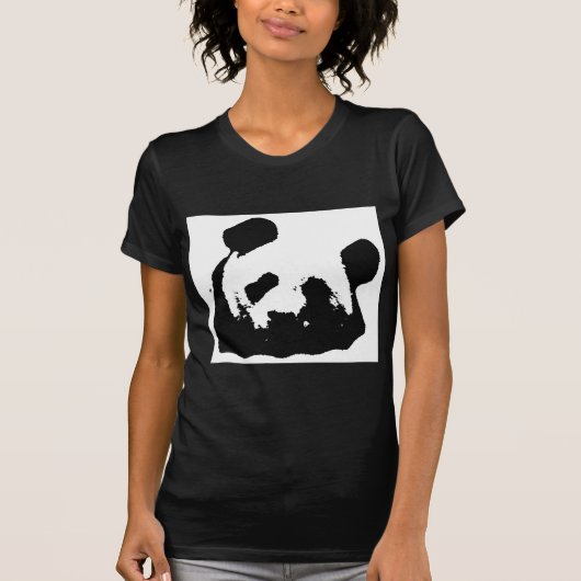 T-shirt Panda d'art noir blanc (Devant)