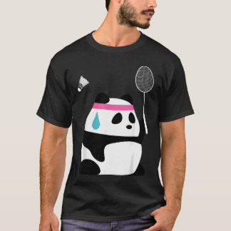 T-shirt Panda de badminton épuisé - Drôle Mignon