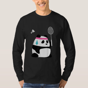 T-shirt Panda de badminton épuisé drôle mignon