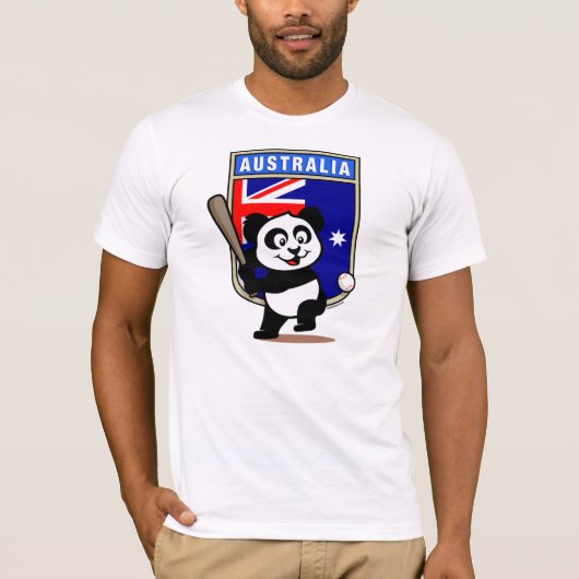 T-shirt Panda de baseball australien (chemises légères) (Devant)