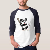 T-shirt Panda de baseball mignon (Devant)