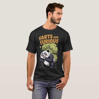 T-shirt Panda de dessin animé drôle faisant des pets et fu
