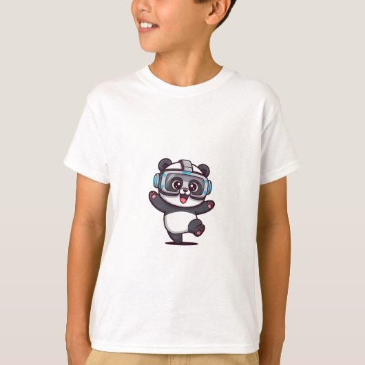 T-shirt Panda de jeu VR Enfants de réalité virtuelle (Devant)