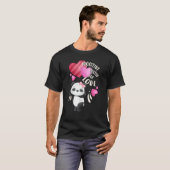 T-shirt Panda de la Saint-Valentin avec des coeurs (Devant entier)
