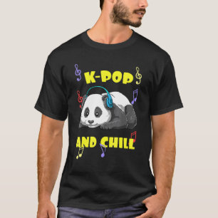 T-shirt Panda de musique K-Pop mignon