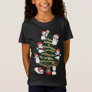 T-Shirt Panda de Noël arbre de Noël Santa Hat Famille