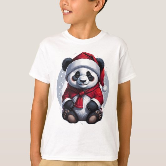 T-shirt Panda de Noël mignonne (Devant)
